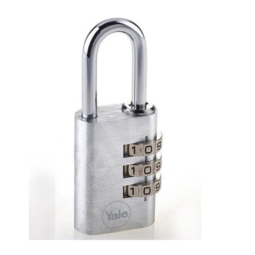 图片 Yale YE3C/20/121/2/S, Aluminum Combination Padlock, Silver, YE3C201212S