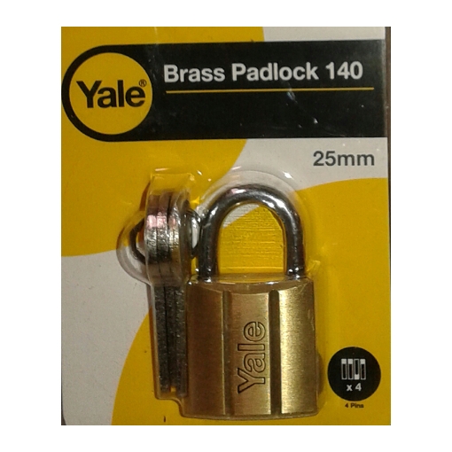 图片 Yale V14025, Brass Padlock 25mm, V14025