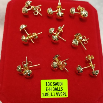 图片 18K Saudi Gold Earrings, 1.05g, 1.1g, 2805E105