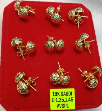 图片 18K Saudi Gold Earrings, 1.35g, 1.45g, 2805E135