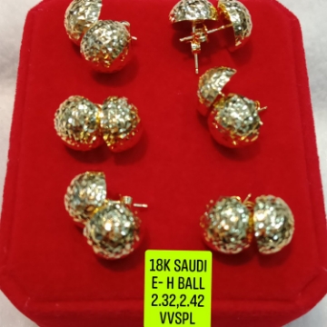 图片 18K Saudi Gold Earrings, 2.32g, 2.42g, 2805E232