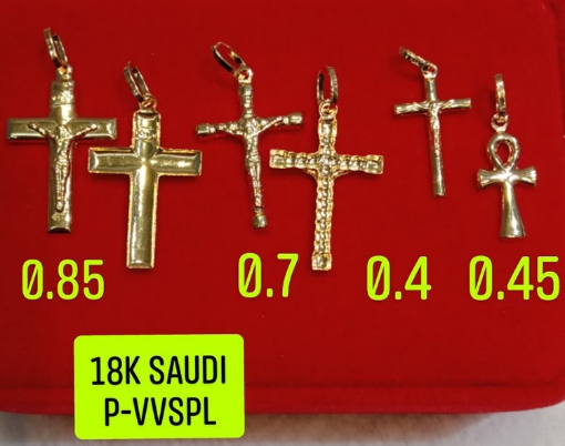 图片 18K Saudi Gold Pendant, 0.4g, 0.45g, 0.7g, 0.85g, 2805PC42