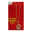 图片 18K Saudi Gold Necklace with Pendant, Chain 0.98g, Pendant 0.53g, Size 18", 2805N4