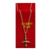 图片 18K Saudi Gold Necklace with Pendant, Chain 0.55g, Pendant 0.82g, Size 18", 2805NP