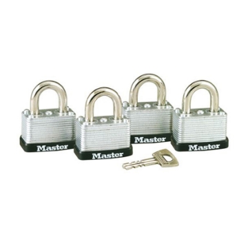 图片 Master Lock 38MM 16MM Shackle, 4 Pieces Key-Alike Laminated Steel Padlock, MSP3009D