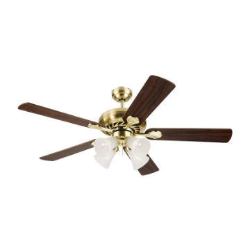 图片 Westinghouse Swirl Deluxe 52" Satin Brass Ceiling Fan, WH5SW52SB4