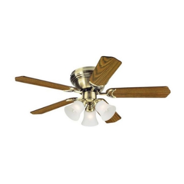 图片 Westinghouse Contempra Trio 42" Antique Brass Ceiling Fan, WH5NH42ABF