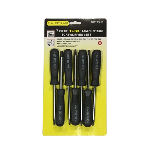 图片 S-Ks Tools USA Tamperproof Torx Screwdriver Set (Black/Silver), 1070-TR