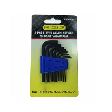 图片 S-Ks Tools USA Short Arm Allen Wrench Set (Black), HW-6308A