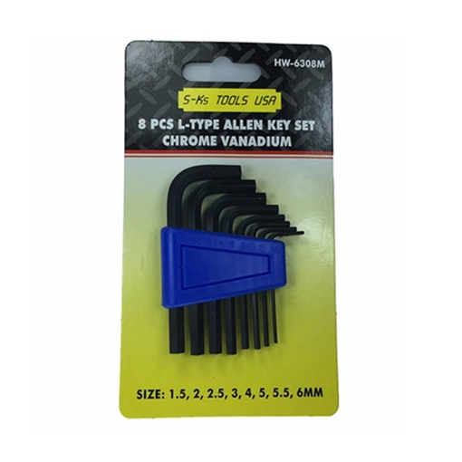 图片 S-Ks Tools USA Short Arm Allen Wrench Set (Black), HW-6310M