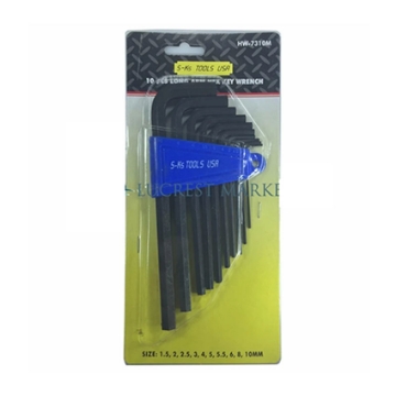 图片 S-Ks Tools USA Long Arm Allen Wrench Set (Black), HW-7310M