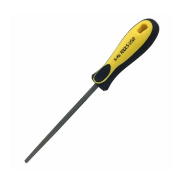 图片 S-Ks Tools USA Tempered 10" Round File Bastard (Silver/Yellow), RF-10