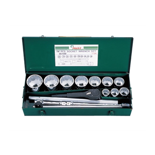 图片 Hans 1" Drive 14 Pcs. Socket Wrench Set-Inches Size, 8614-2A