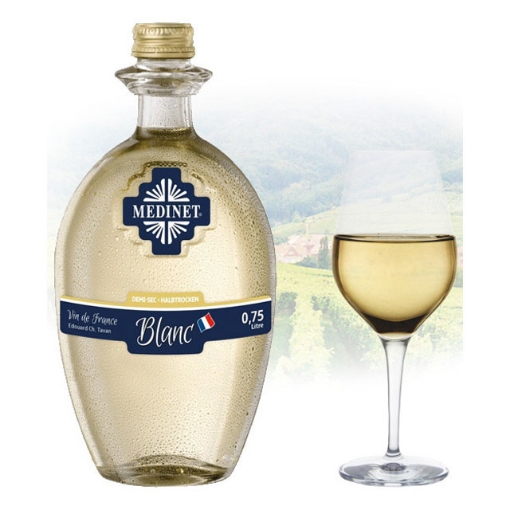 图片 Medinet Halbtrocken Blanc French White Wine 750 ml, MEDINETBLANC