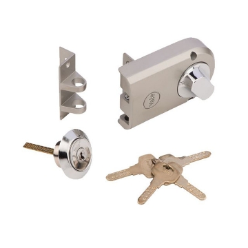 图片 Yale Vertibolt Single Cylinder Dimple Key Antique Brass and Satin Nickel, YLHVB100TTDKBAB