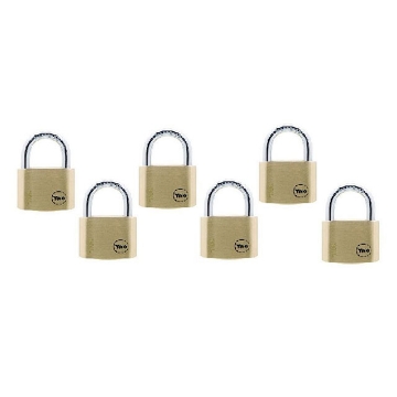 图片 Yale Padlock Solid Brass 40mm 22mm Shackle 6 pc KA, YLHY110/40/123/6