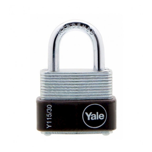 图片 Yale Padlock Laminated Steel Zinc 30mm 18mm Shackle, YLHY115/30/117/1