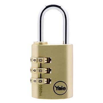 图片 Yale Padlock 3-Dial Solid Brass 31mm 26mm Shackle, YLHY150/30/125/1