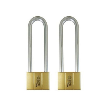 图片 Yale Padlock Solid Brass 60mm 128mm Shackle 2 pc KA, YLHV14060LS120KAX2