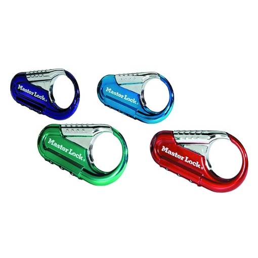 图片 Master Lock Backpack Lock Combination 84mm 30mm Shackle (Red, Green, Purple, Blue), MSP1548DCM