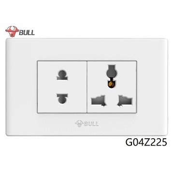 图片 Bull 2 Gang Universal Outlet Set (White), G04Z225