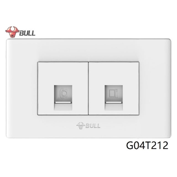 图片 Bull Telephone and Computer Outlet Set (White), G04T212