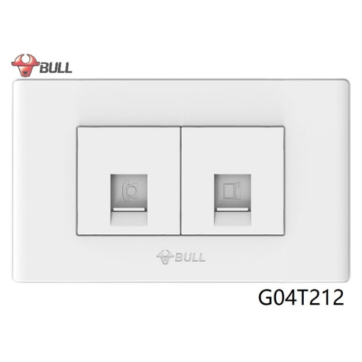 图片 Bull Telephone and Computer Outlet Set (White), G04T212