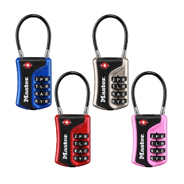 图片 Master Lock Luggage Lock Combination 36mm 38mm Shackle (Blue, Pink, Red, Nickel), MSP4697D