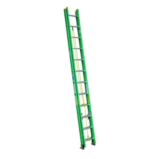 图片 Jinmao Fiberglass Extension Ladder Green 16 Feet (2x8) 22 lbs, JMFM42208II