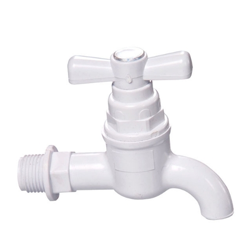 图片 Omega Plastic Tap Faucet Screw Type with Plain Bib 1/2 in x 4 in, PT-8126