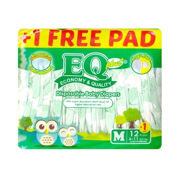 图片 EQ Diaper Plus Medium 12+1's, EQ022AY