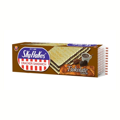 图片 M.Y San Skyflakes Cracker Sandwich Tsokolate 30g 10 packs, SKY20