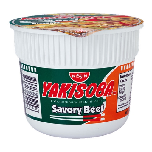 图片 Nissin Yakisoba Mini Cup Noodles Savory Beef 52g, NIS80