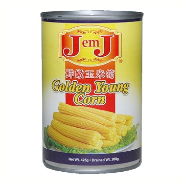 图片 J em J Whole Golden Young Corn 425g, JEM04