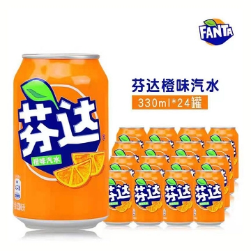 图片 芬达橙子味（罐）330ml 1罐,1*24