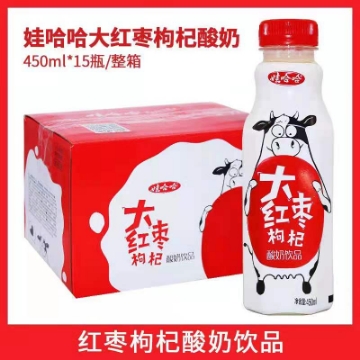 图片 娃哈哈红枣枸杞酸奶450ml,1瓶,1*15瓶