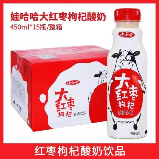 图片 娃哈哈红枣枸杞酸奶450ml,1瓶,1*15瓶