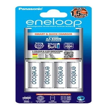 图片 Panasonic K-KJ55MCC40T Eneloop Batteries & Charger Kit, K-KJ55MCC40T