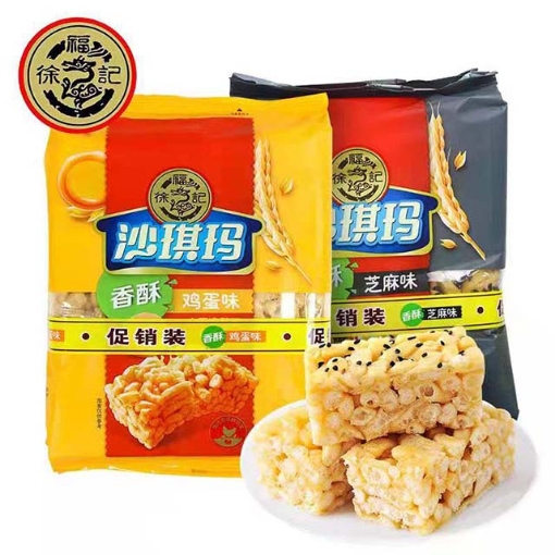 图片 徐福记沙琪玛(鸡蛋味，芝麻味）160g,1包，1*2包