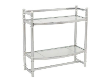 图片 Zenith studio "no tools" wall shelf  chrome & glass