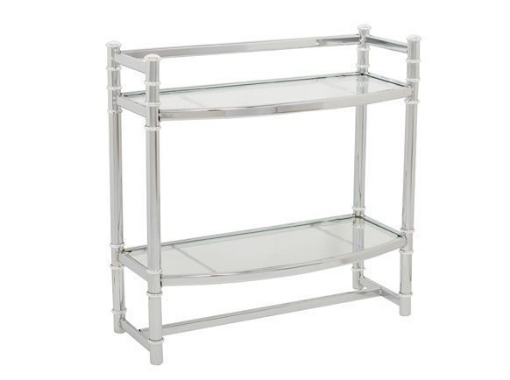 图片 Zenith studio "no tools" wall shelf  chrome & glass