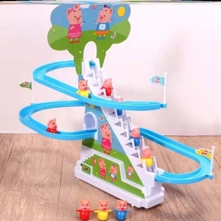 图片 Children's Assembling Piggy Climbing Stairs with Automatic Track Slides Puzzle Toy, CTAPCSP