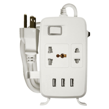 One Main Switch & 3 USB Ports (White)