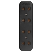 4 Gang Universal Outlet (Black)