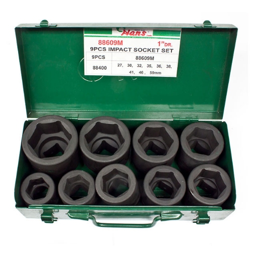 图片 Hans 88609M 1" Drive 9 Pcs. Impact Socket Set - 86609 - Metric Size