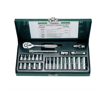 图片 Hans 1/4" Drive 12 Points 26 Pcs. Socket Wrench Set - Metric Size