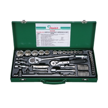 图片 Hans 55 Pcs. 1/4 " , 3/8 " , & 1/2 " Drive Socket Wrench Set