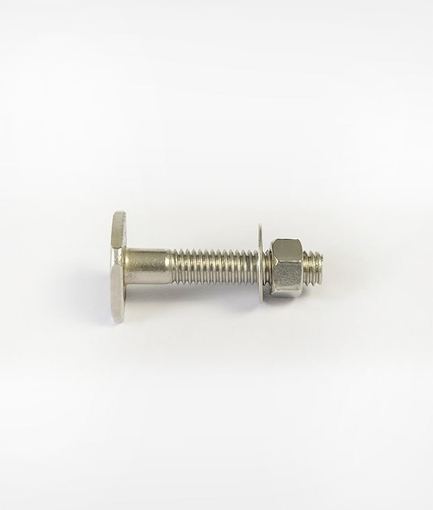 304 Stainless SQ. Head Bolt w/Nut & FW