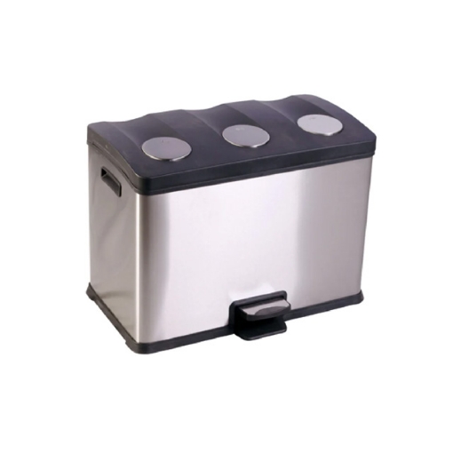 图片 EKO STEP BIN RECTANGULAR FOOT PEDAL 12L (X3) BRUSHED STAINLESS STEEL EKEK9228MT36L