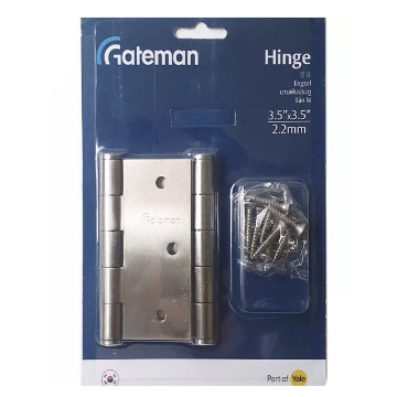 图片 Gateman 3.5"x3.5"x2.2mm Stainless Steel = GM-LP HINGES 3.5X3.5X2.2